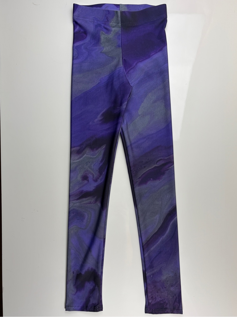 Alana Kay Art Purple & Grey Wearable Art Stretch Leggings, Sz XS